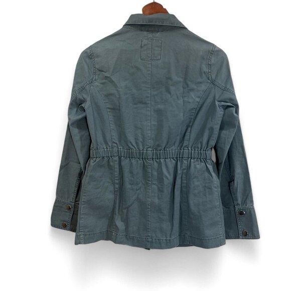 Gap Parka Jacket Women XS Pockets Denim Zip Up Long Sleeve 100% Cotton Gray - Picture 2 of 12